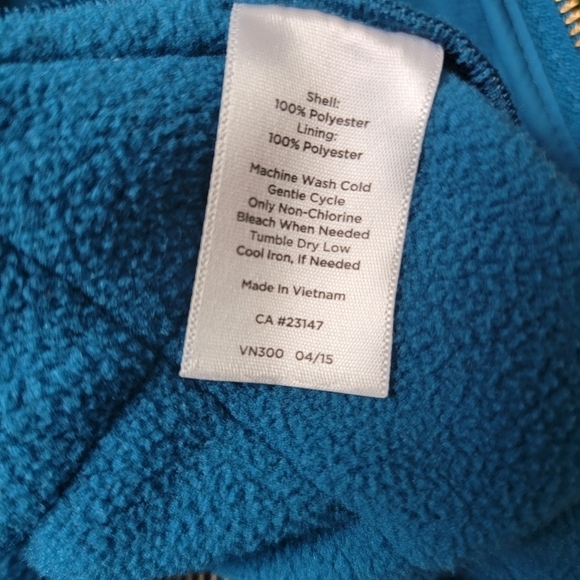 Talbots Women's Teal Blue Quilted Fleece Lined Winter Vest Medium Petite MP - Picture 4 of 4